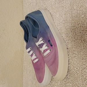 Vans Off the Wall Authentic Purple Ombre Canvas Lace up Shoes Womens 6.5